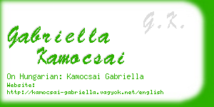 gabriella kamocsai business card